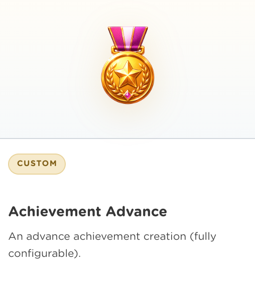 Achievements Advance management page